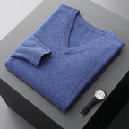 Dylan - Men's Cashmere V-Neck Fine-Knit Sweater