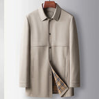 Elias - Men's Mid-Length Plaid-Accented Business Jacket
