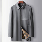Elias - Men's Mid-Length Plaid-Accented Business Jacket