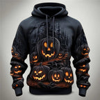 Elias - Men's Spooky Pumpkin Patch Graphic Hoodie