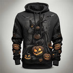 Elias - Men's Spooky Pumpkin Patch Graphic Hoodie