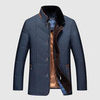 Elias - Men's Down Quilted Jacket with Faux-Fur Lined Collar
