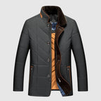 Elias - Men's Down Quilted Jacket with Faux-Fur Lined Collar