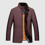 Elias - Men's Down Quilted Jacket with Faux-Fur Lined Collar