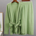 Erza - Women's Knit Cardigan & Midi Skirt Set