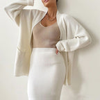 Erza - Women's Knit Cardigan & Midi Skirt Set