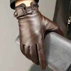 Ethan - Men's Buckled Leather Winter Gloves