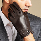 Ethan - Men's Buckled Leather Winter Gloves
