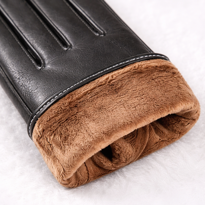 Ethan - Men's Buckled Leather Winter Gloves