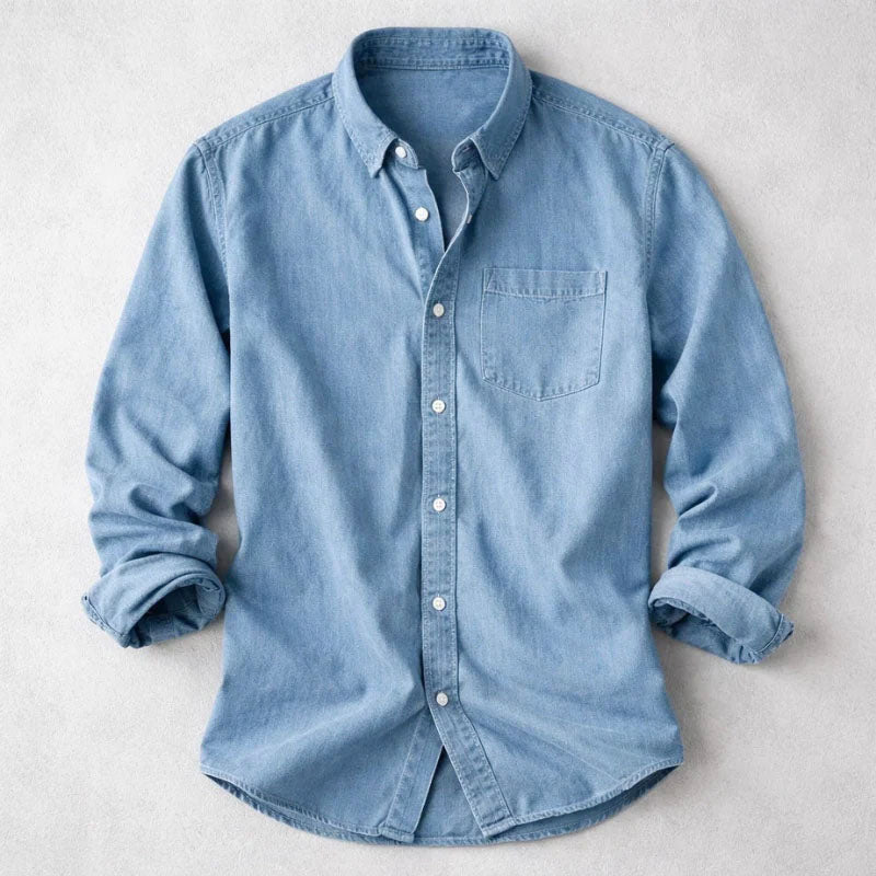 Ethan - Men's Classic Long Sleeve Button-Up Shirt