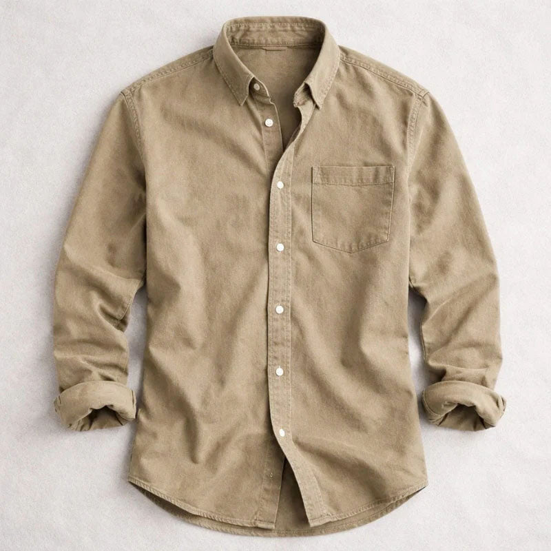 Ethan - Men's Classic Long Sleeve Button-Up Shirt