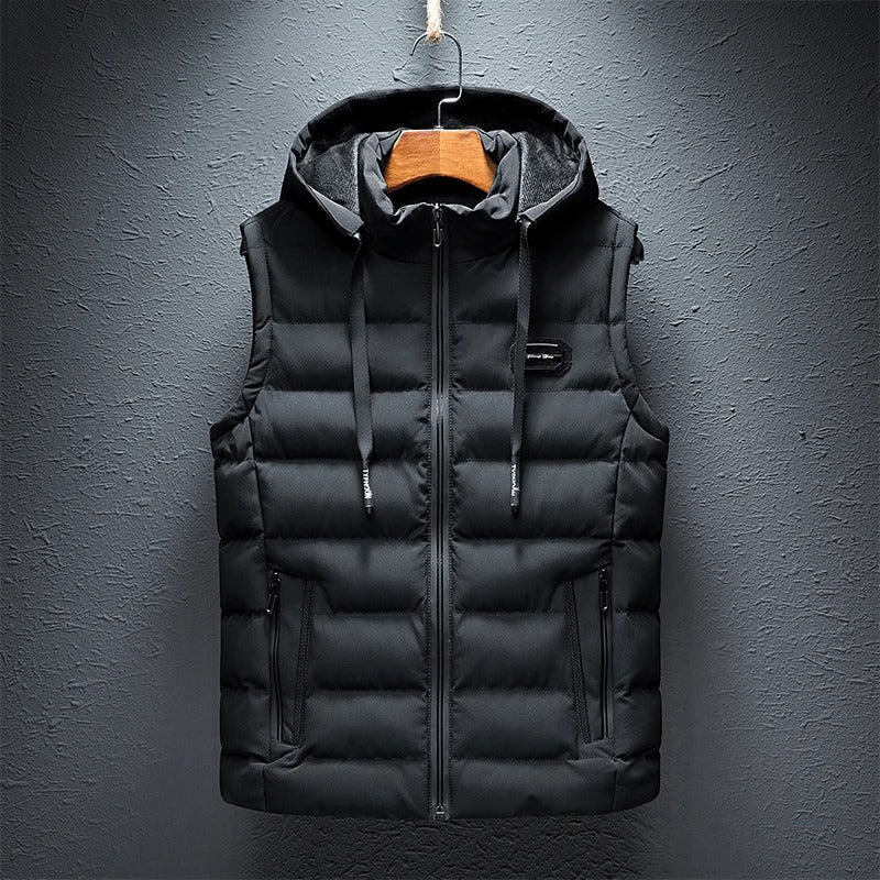 Ezra - Men's Puffer Vest with Drawstring Hood