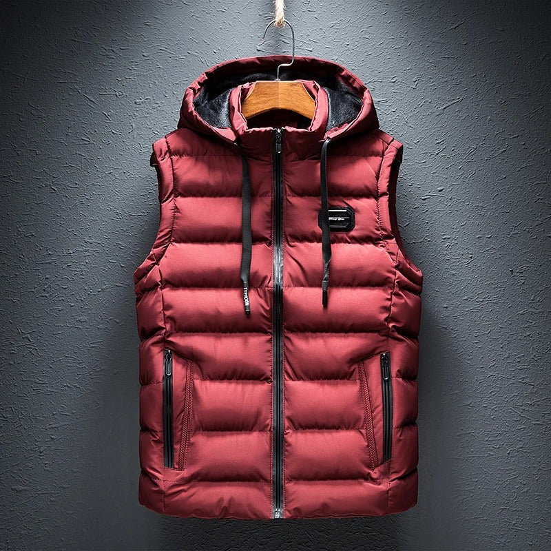 Ezra - Men's Puffer Vest with Drawstring Hood