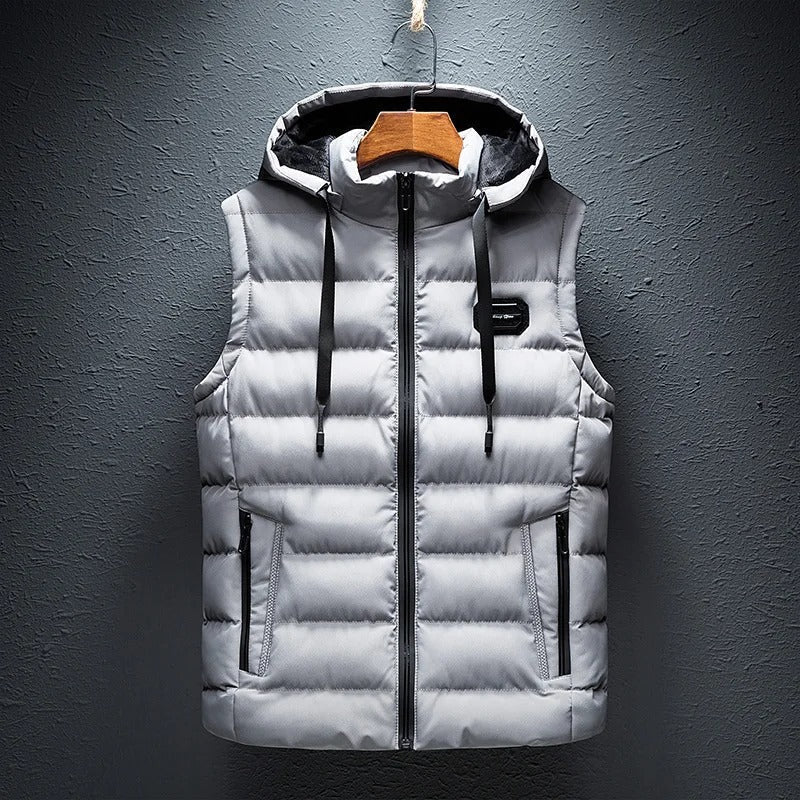 Ezra - Men's Puffer Vest with Drawstring Hood