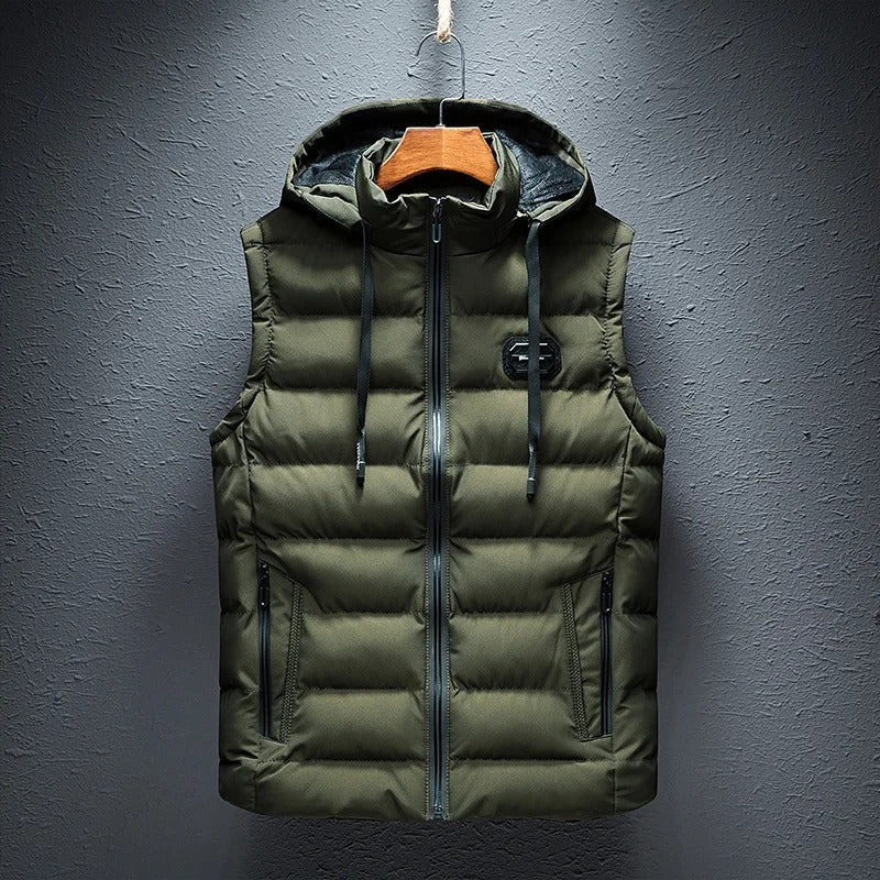 Ezra - Men's Puffer Vest with Drawstring Hood