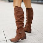 Fiona - Women's Slouch Knee-High Low Heel Boots