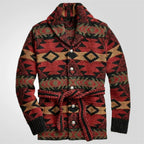 Garrett - Men's Belted Southwestern Shawl Cardigan