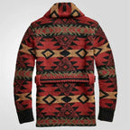 Garrett - Men's Belted Southwestern Shawl Cardigan
