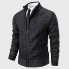 Gavin - Men's Geometric Quilted Fleece-Knit Jacket