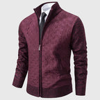 Gavin - Men's Geometric Quilted Fleece-Knit Jacket