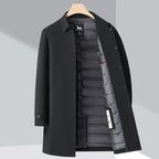 Gideon - Men's Water-Resistant Trench Coat with Down Lining