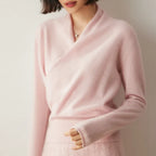 Giselle - Women's Cashmere Wrap V-Neck Pullover