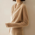 Giselle - Women's Cashmere Wrap V-Neck Pullover