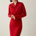 Giselle - Women's Cashmere Wrap V-Neck Pullover