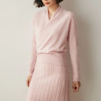 Giselle - Women's Cashmere Wrap V-Neck Pullover