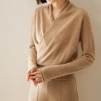 Giselle - Women's Cashmere Wrap V-Neck Pullover