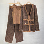 Harper - Women's 3-Piece Geometric Knit Co-Ord Set