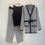 Harper - Women's 3-Piece Geometric Knit Co-Ord Set