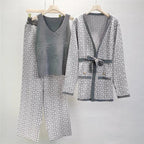 Harper - Women's 3-Piece Geometric Knit Co-Ord Set