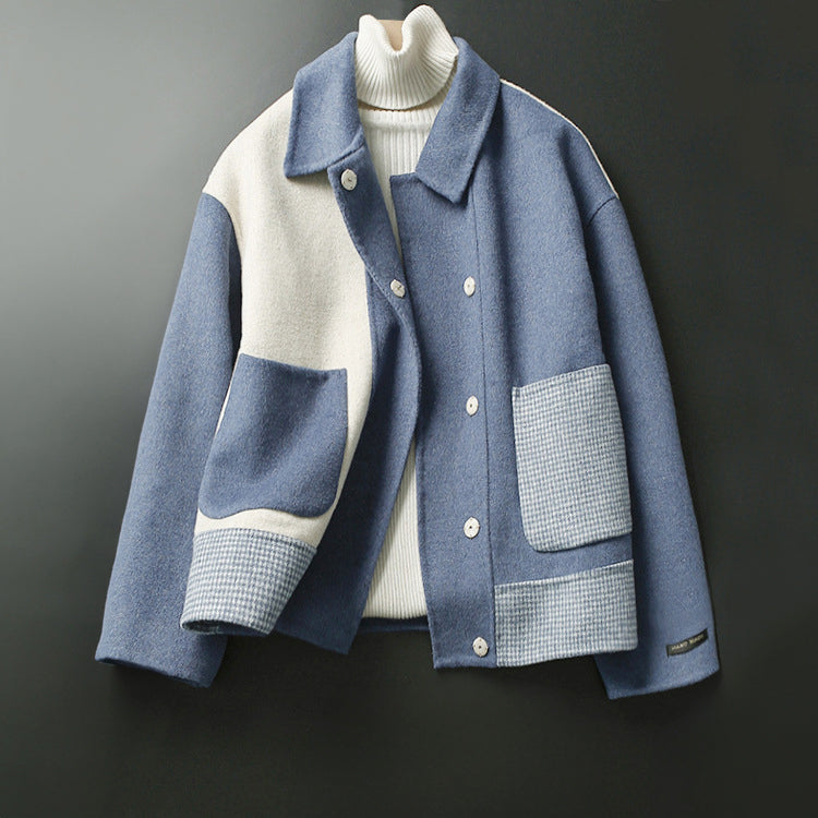 Hasini - Women's Patch Pocket Color Block Coat