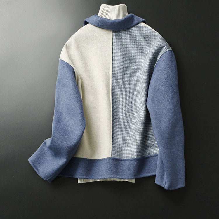 Hasini - Women's Patch Pocket Color Block Coat