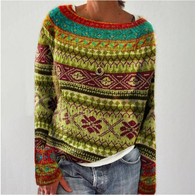 Hazel - Women's Knit Patterned Sweater