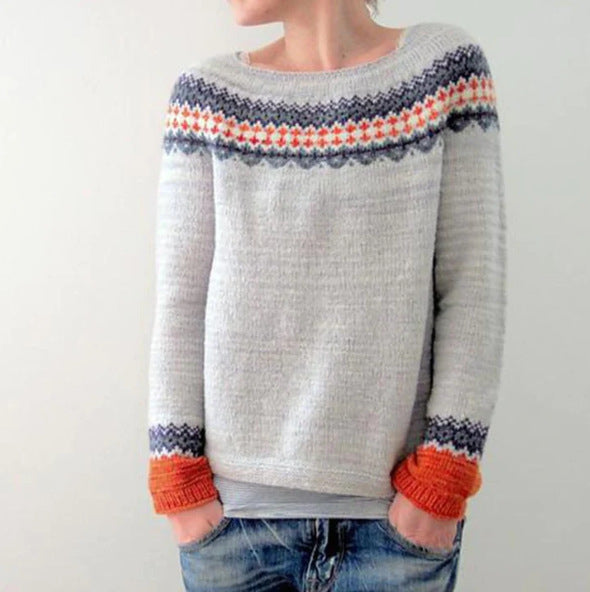 Hazel - Women's Knit Patterned Sweater