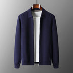 Henry - Men's Knit Collared Zip Cardigan