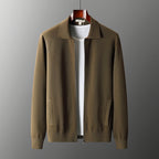 Henry - Men's Knit Collared Zip Cardigan