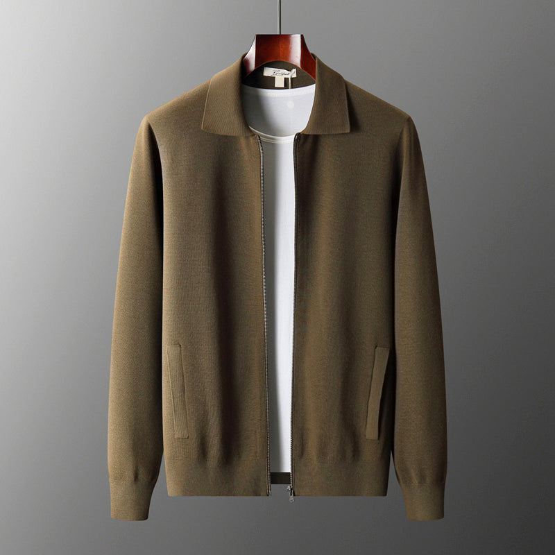 Henry - Men's Knit Collared Zip Cardigan