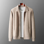 Henry - Men's Knit Collared Zip Cardigan