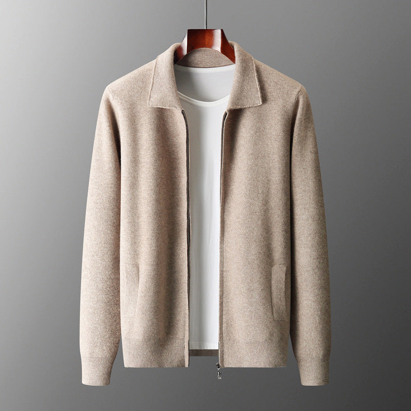 Henry - Men's Knit Collared Zip Cardigan