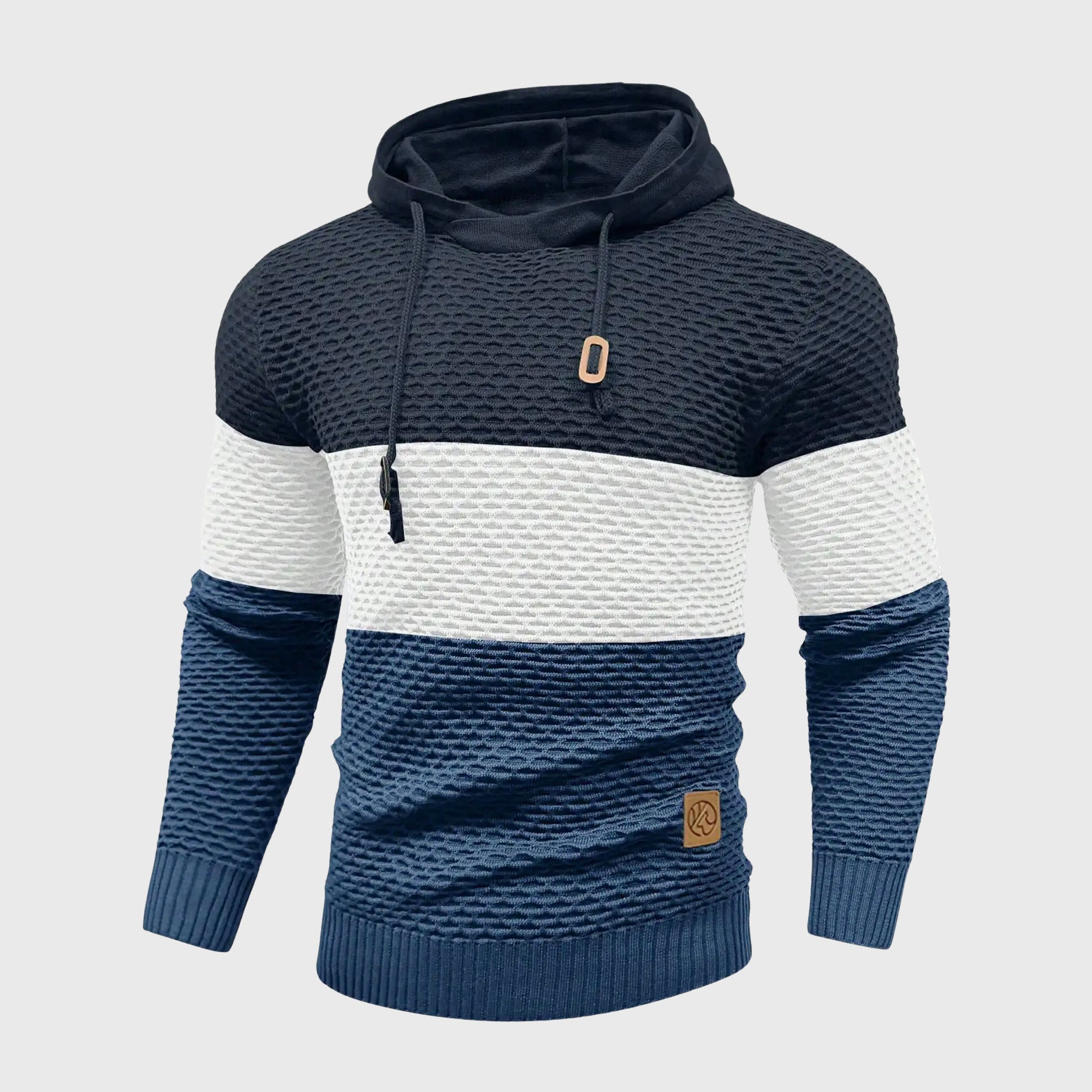 Hudson - Men's Colorblock Textured Knit Hoodie