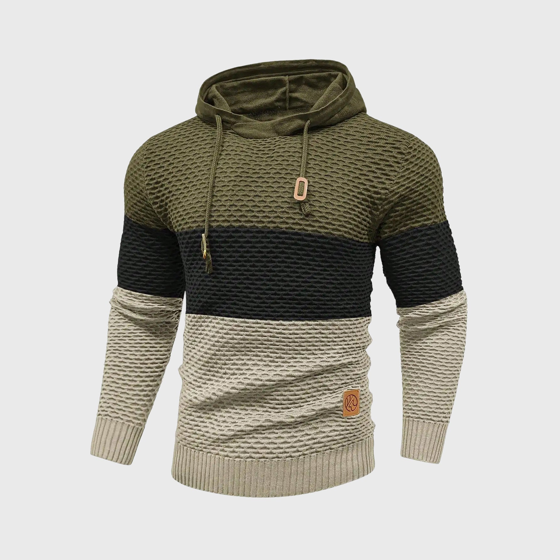Hudson - Men's Colorblock Textured Knit Hoodie