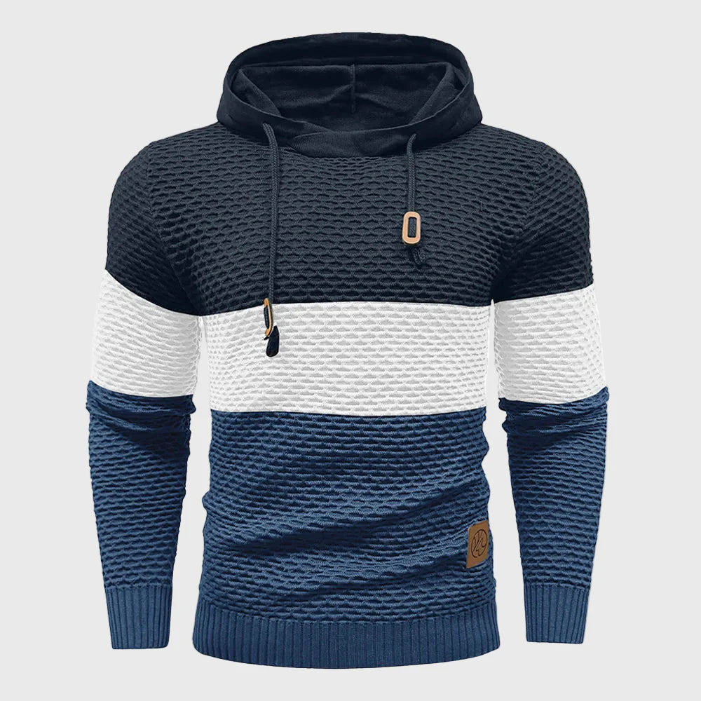 Hudson - Men's Colorblock Textured Knit Hoodie