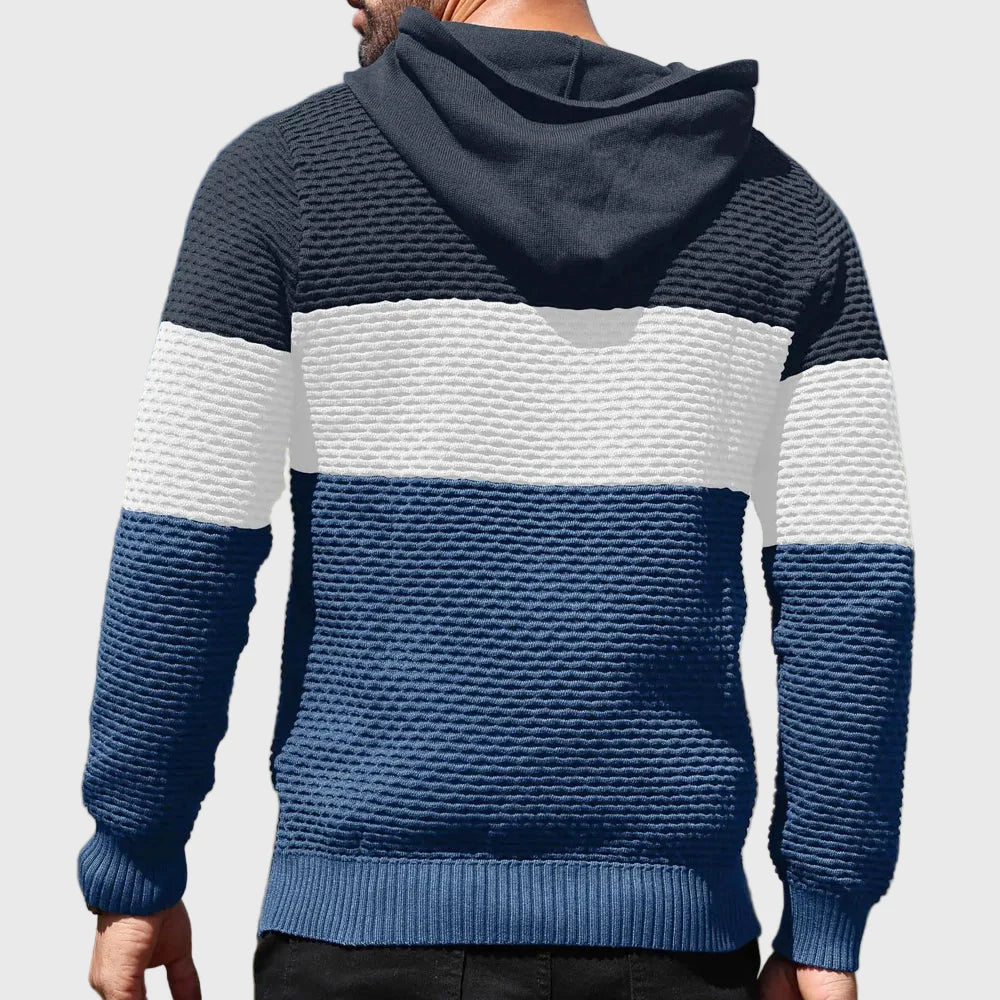 Hudson - Men's Colorblock Textured Knit Hoodie