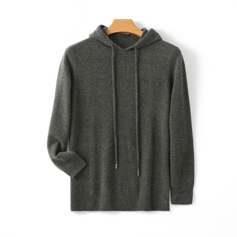 Hudson - Men's Fine-Knit Cashmere Drawstring Hoodie