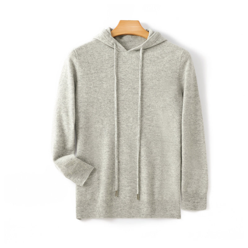 Hudson - Men's Fine-Knit Cashmere Drawstring Hoodie