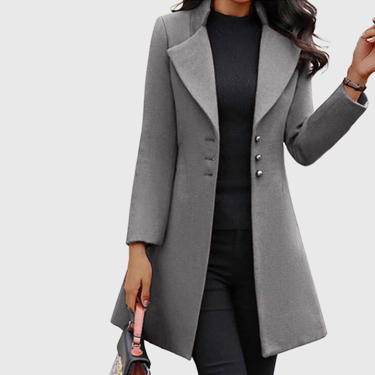 Irene - Women's Tailored Long Lapel Coat