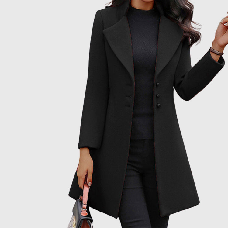 Irene - Women's Tailored Long Lapel Coat